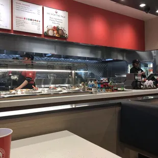 interior, sushi and sashimi