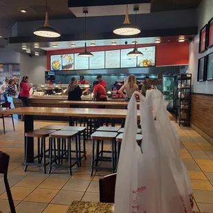 the dining area of a restaurant
