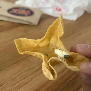 Fried Rangoon with no filling in it