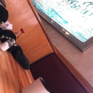 a television and a stuffed animal