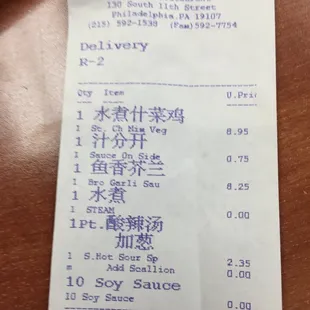 Copy of receipt