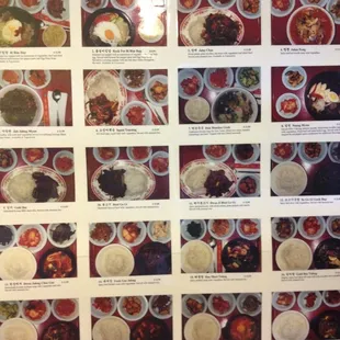 New updated korean menu on wall