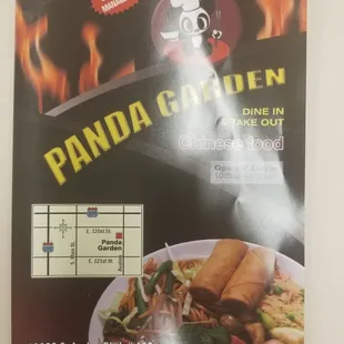 the menu for the restaurant