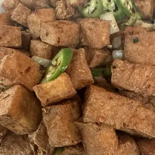 Salt and pepper tofu bite-size