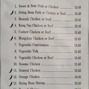 menu