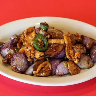 Eggplant Chicken with Garlic Sauce
