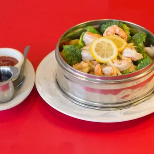 Steam Shrimp with Vegetables