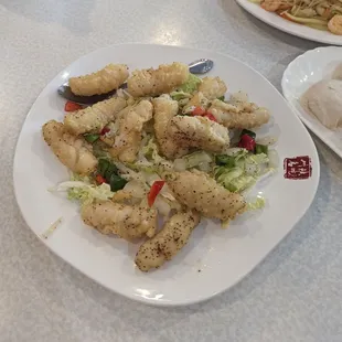 black pepper and salt calamari