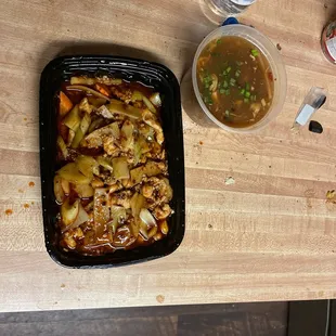 Kung Pao Chicken and Hot and Sour Soup