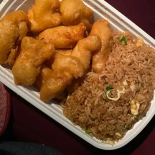a container of food