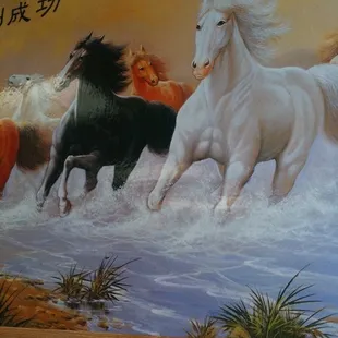 horses running in the water