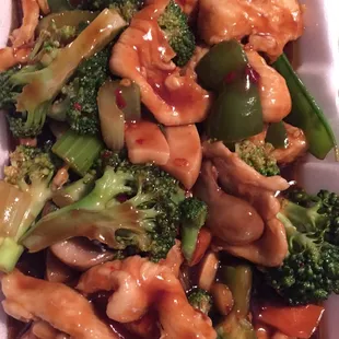 Hunan chicken. Spicy and good!