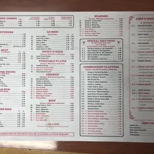 menu