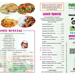 Panda house menu