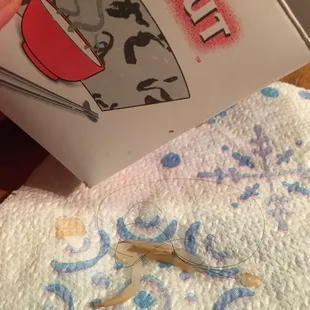 Hair extracted from chow mein