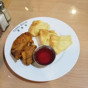 Chicken Wings and Crab Ragoons