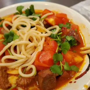 Tomato beef noodles soup: little sweet but overall is good