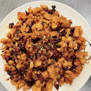 辣子鸡丁 red pepper chili chicken