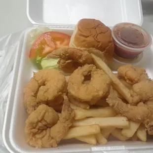 Small fried shrimp platter