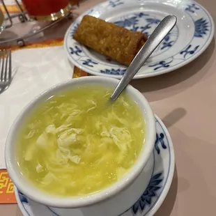 Egg Drop Soup  Egg Roll (1) Crab Rangoon