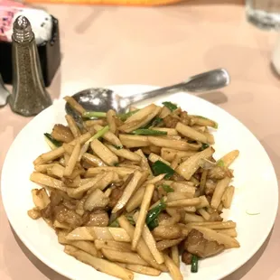 Lotus with fat pork belly