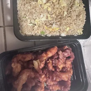 The food I ordered and a picture of the tooth crown