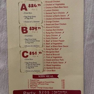 menu