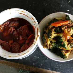 This was my beef and broccoli, it's more like massive broccoli and no beef. My large shrimp fried rice was unimpressive too