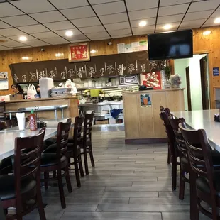 Inside and looking at the kitchen