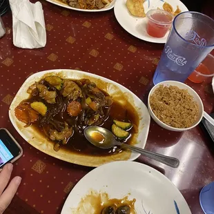 a table full of food