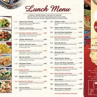 the menu