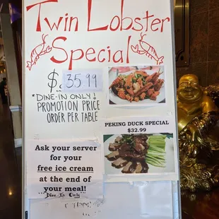 Twin Lobster Special