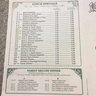 menu