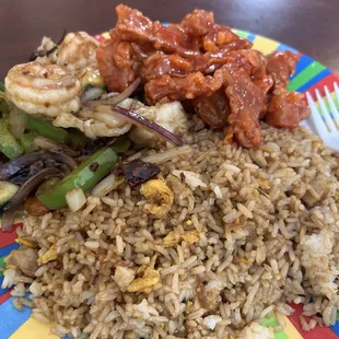 Combo B w/sweet sour pork and szechuan shrimp