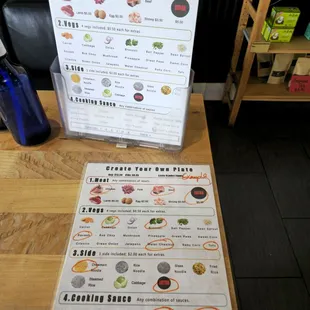 Customize your own noodle menu