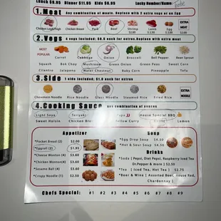 pandemic menu