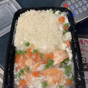 "Shrimp w/lobster sauce"