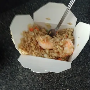 Nice amount of shrimp, but a large for $8 should be bigger.