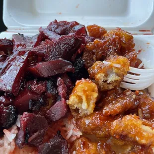 No chicken in the orange chicken?