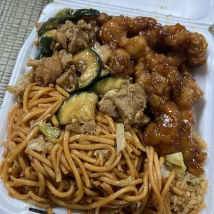 Chow Mein, Fried Rice, Orange Chicken, Mushroom Chicken
