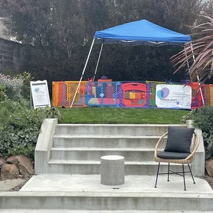 The 10x10 Soft Playground Set up 
In a beautiful backyard in SF . 
For a. First Birthday party.