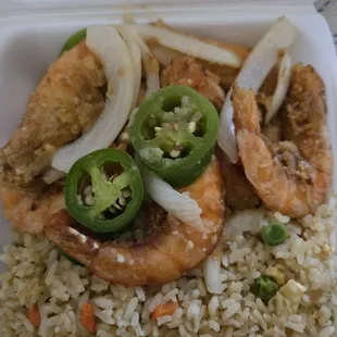 One side combo! I had shrimp and rice :)