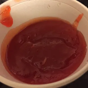 Jello like sweet sauce (yikes)