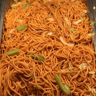 Chow Mein w/celery, onions, and scallions.