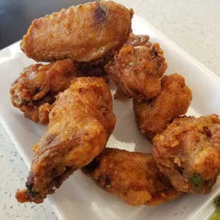 &quot;Spicy chicken wings&quot;... not even spicy at all but not bad. Wish it was actually spicy.