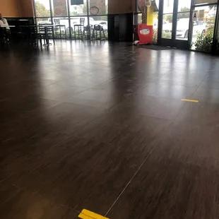 Two tables available for inside dining.