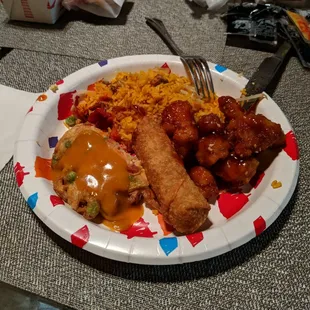 a plate of food on a table