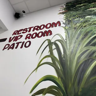 Wall art in restaurant.