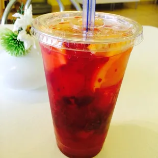 Orange raspberry green tea...yummm