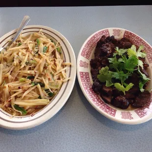 酸辣土豆丝+五香牛腱